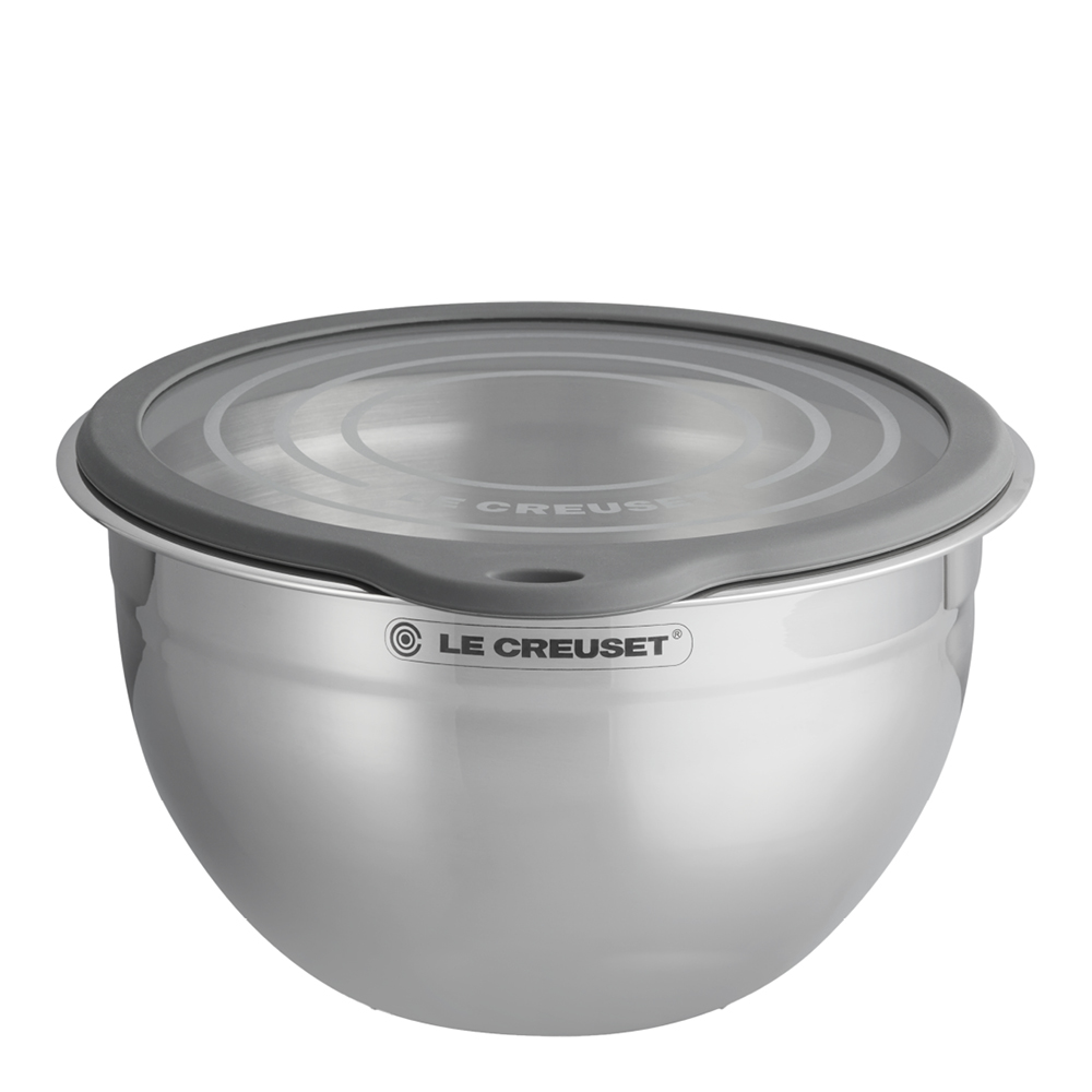 Le Creuset - Kulho lasikannella 23 cm 2,8 L Teräs/Harmaa
