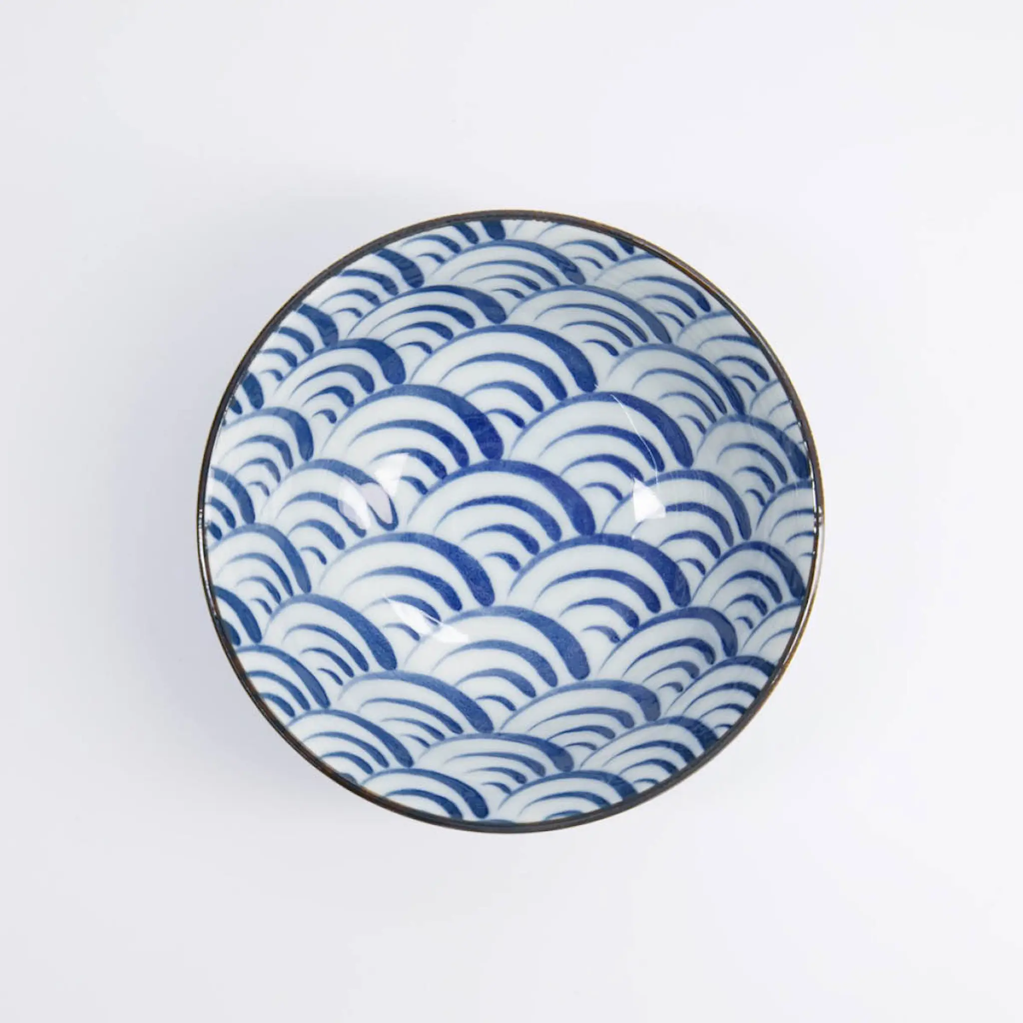 Tokyo Design Studio Natsu Nami Tayo skål 15,2x6,7 cm 0,5 L blå/vit