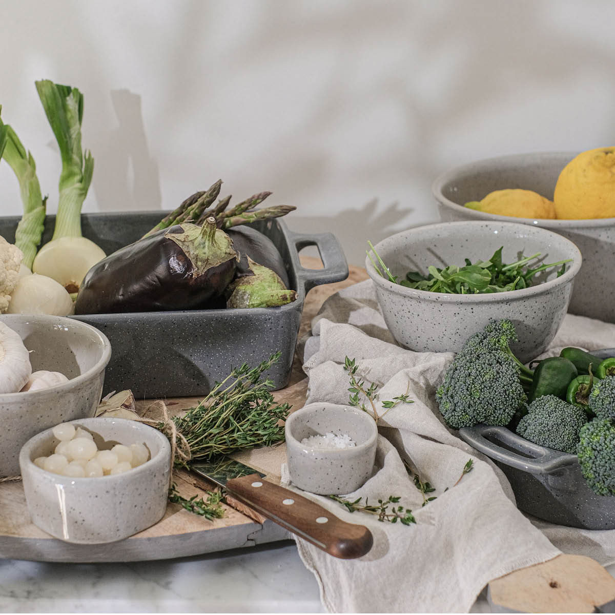 Modern House Granite White skål 6x3,5 cm lys grå