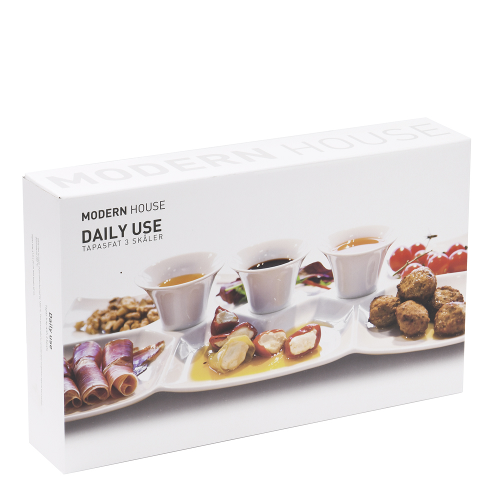 Modern House Daily Use Tapasset Skålar och Fat Vit