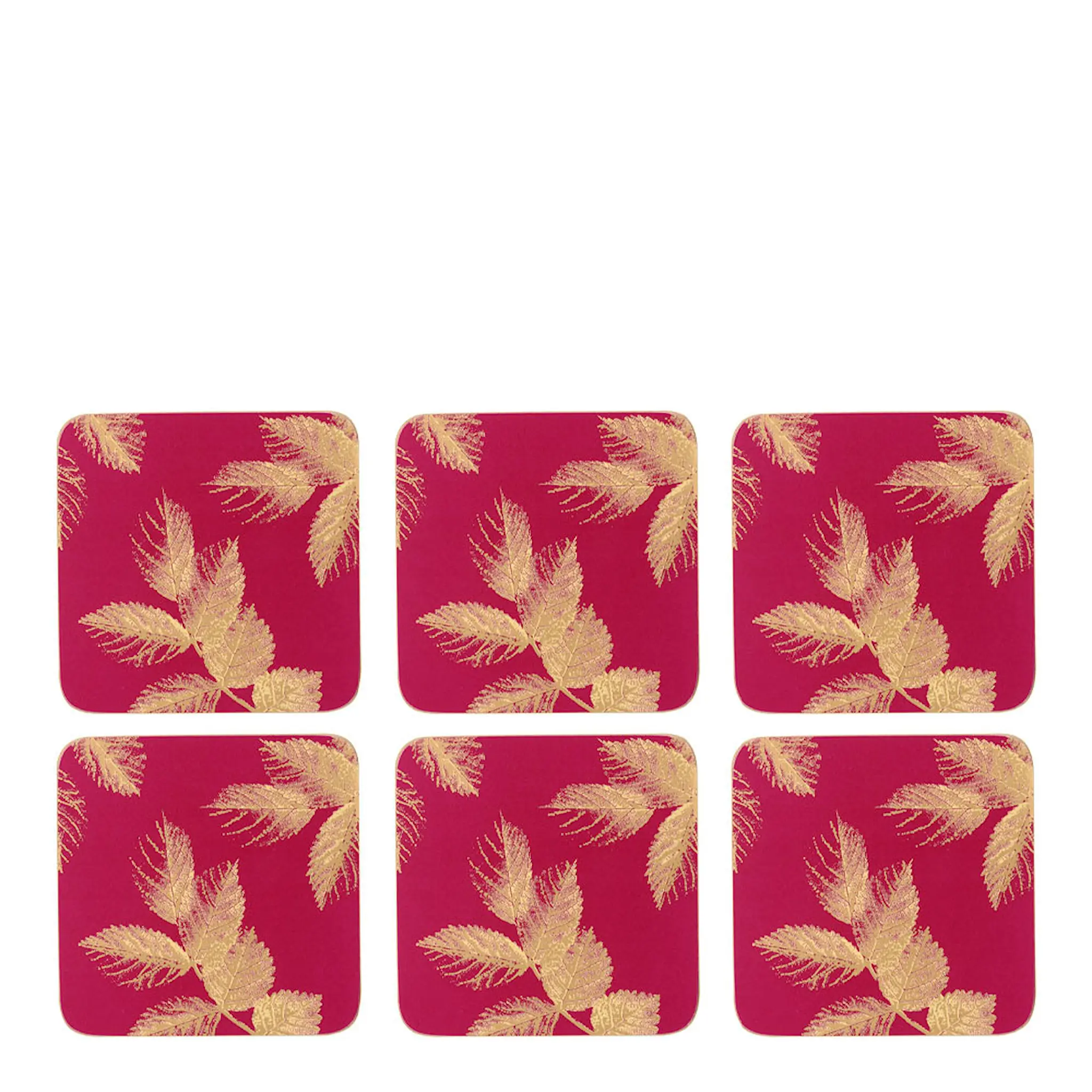 Pimpernel Etched Leaves Glasunderlägg 6-pack Rosa