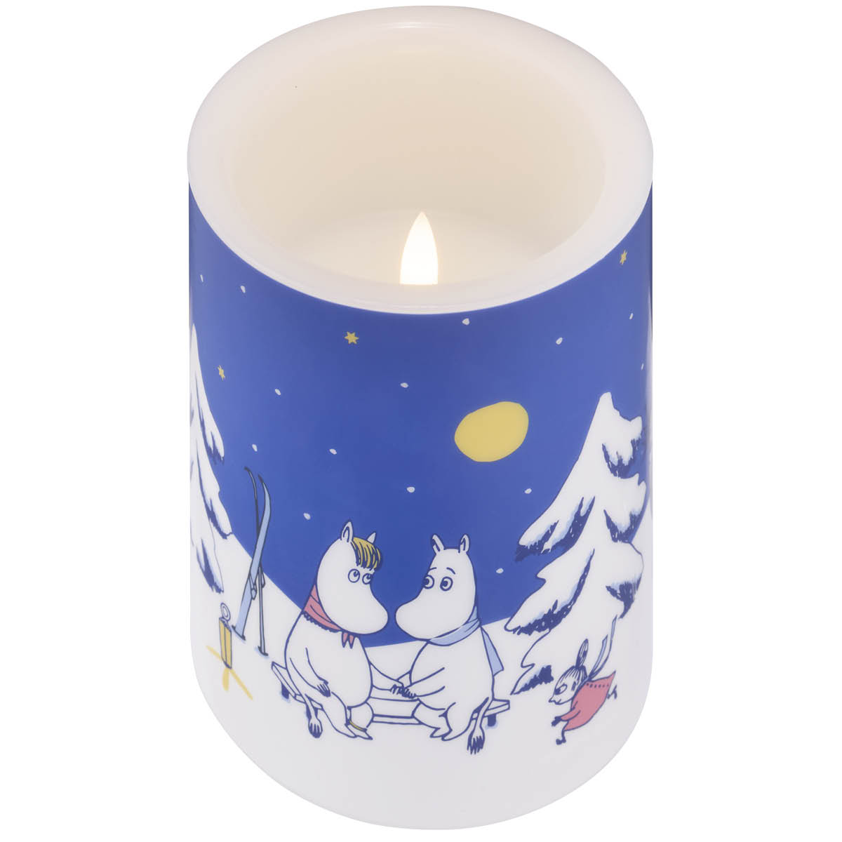 Muurla Mumin LED blockljus 12,5 cm Stjärnklar natt blå