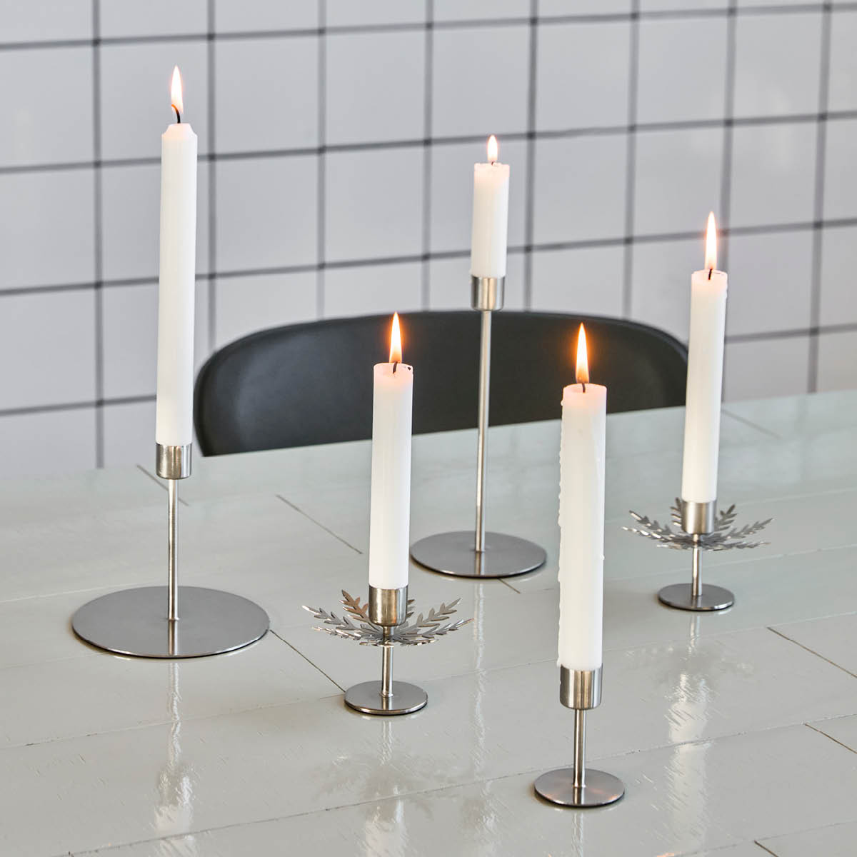 House Doctor Snowflake lysestake i jern 2 stk sølv