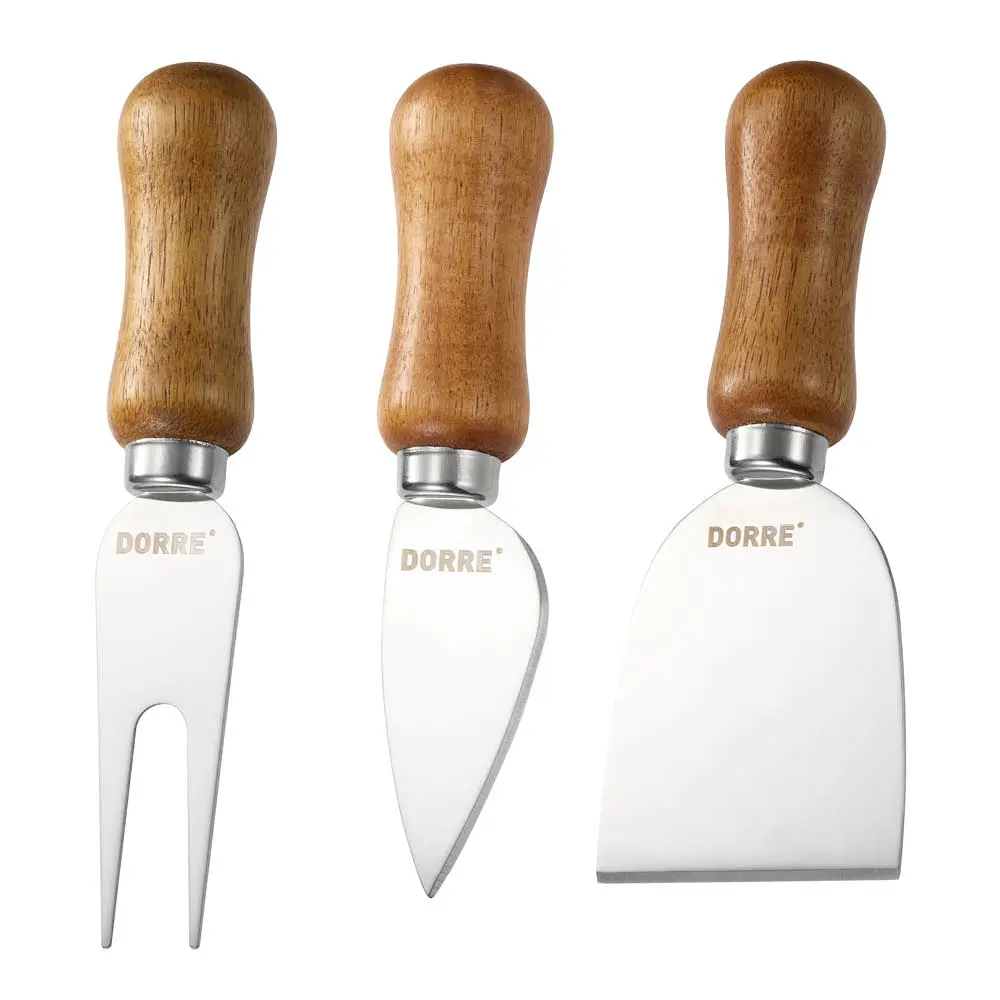 Olva ostekniver 13 cm 3 stk akasietre/rustfritt stål