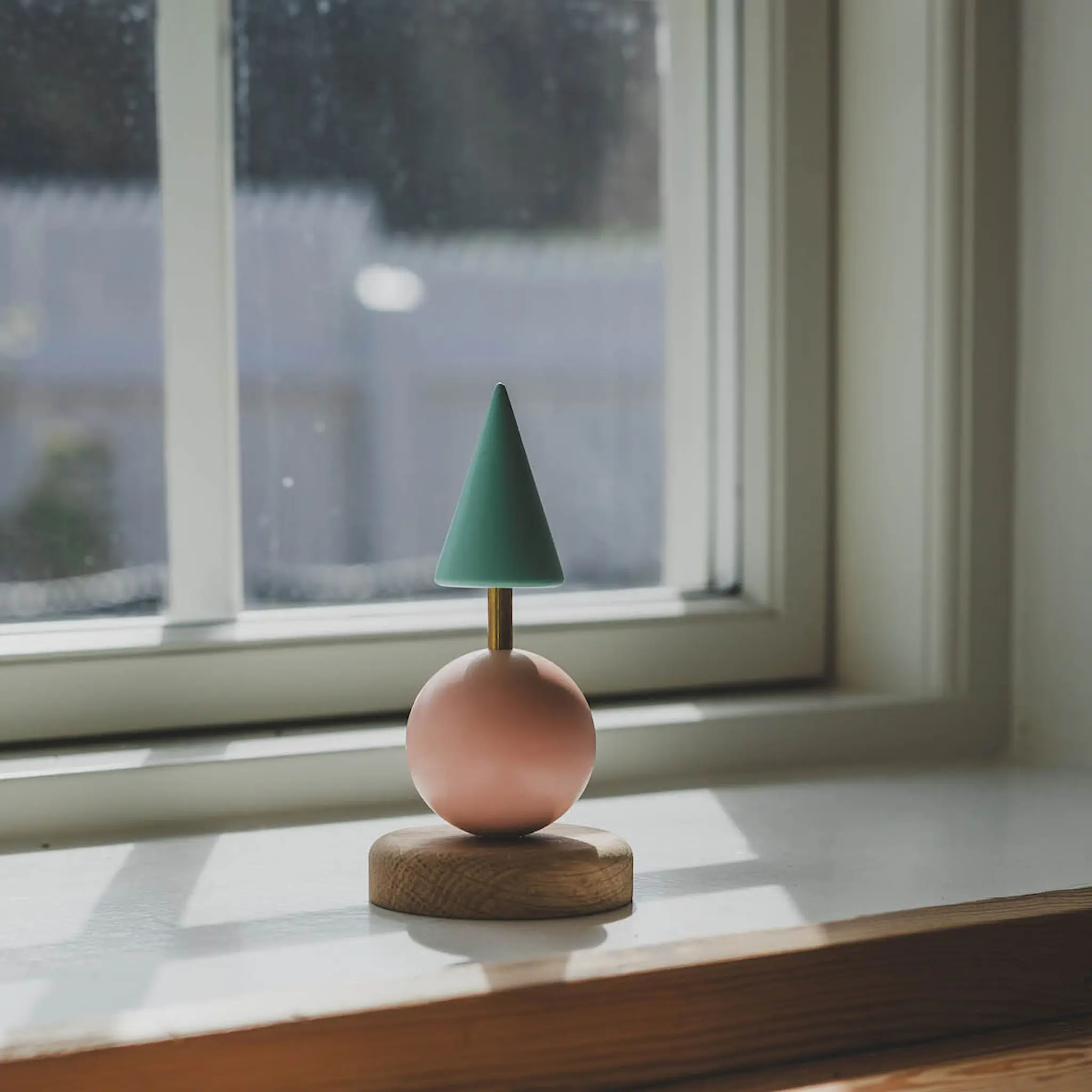 FableWood Puufiguuri Joulukuusi Astrid 12 cm Turkoosi/Roosa