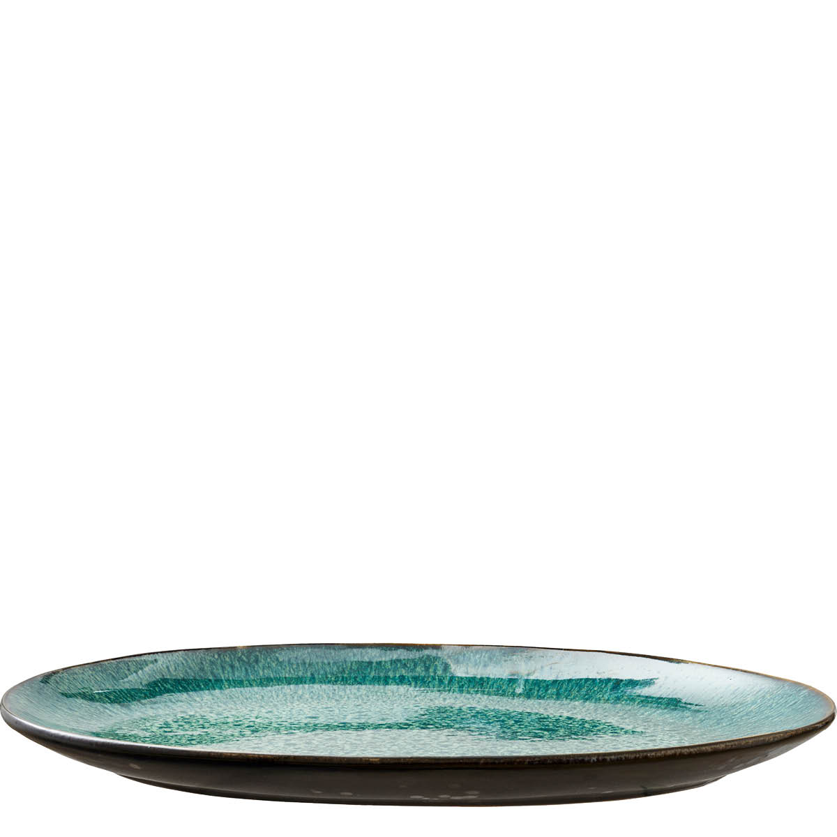 Bitz Fat oval 36x25 cm svart/grønn