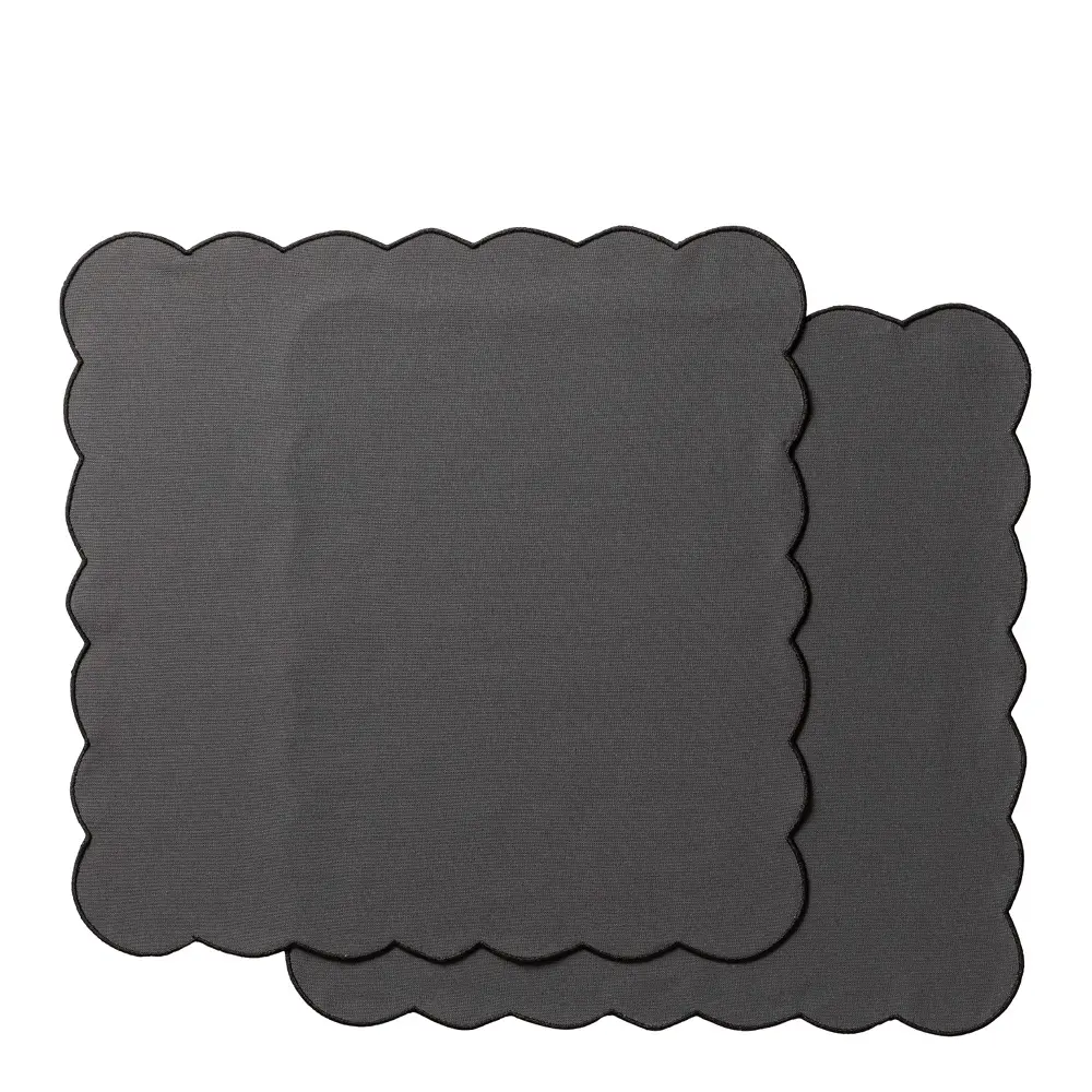 Scallopped Lautasliina 40x40 cm 2 kpl Harmaa