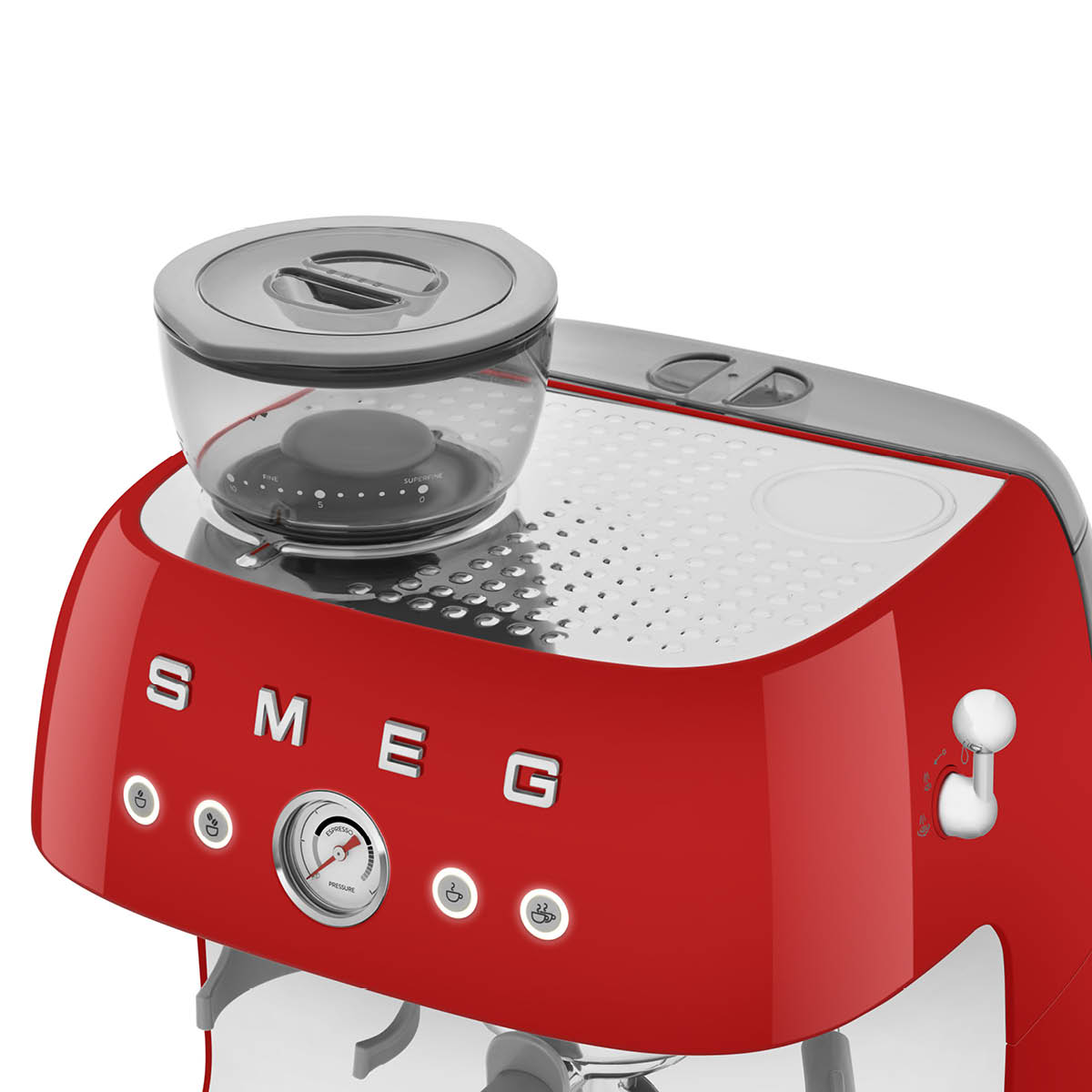 Smeg Smeg manuell espressomaskin med kvarn EGF03 röd