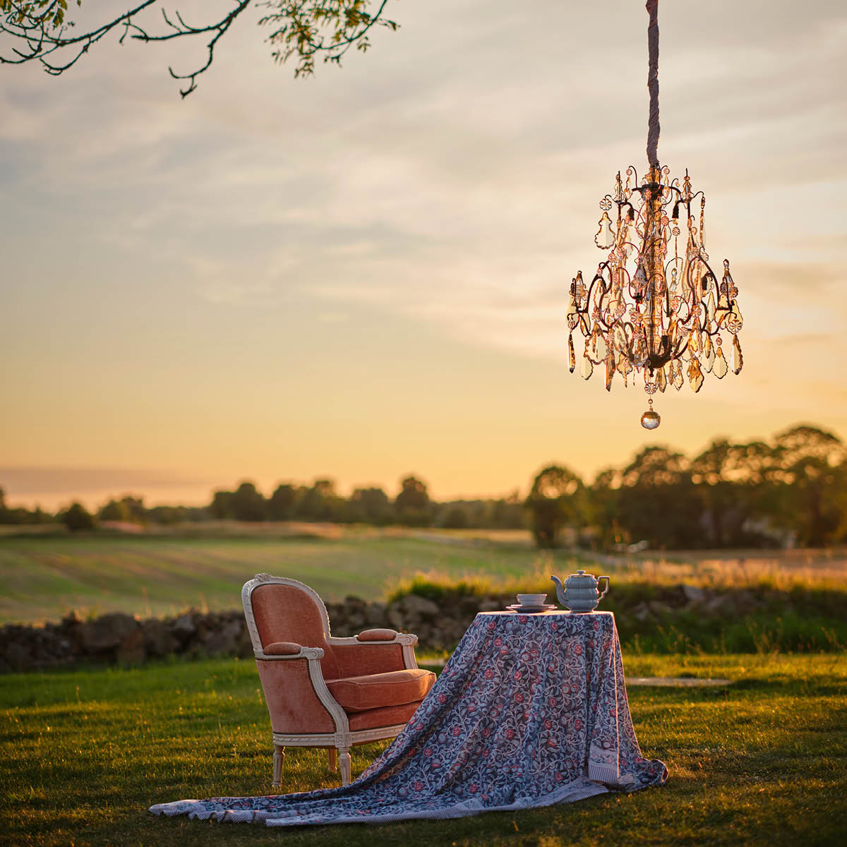 Chamois Apple duk 170x270 cm blå