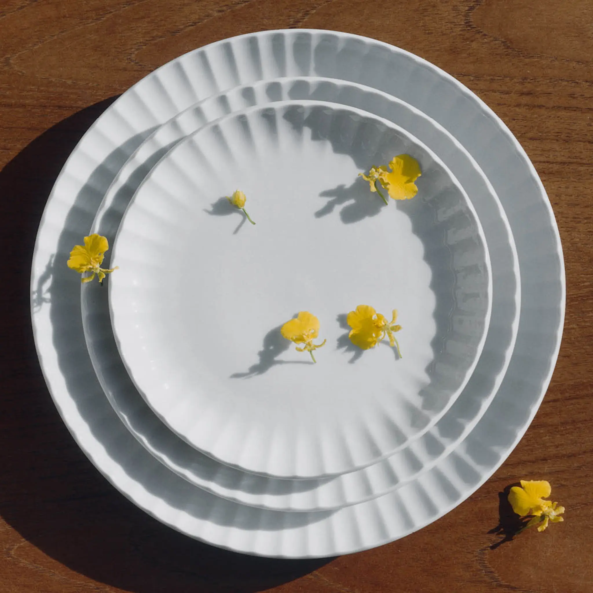 Georg Jensen Bernadotte coupe Lautanen 19,5 cm Valkoinen