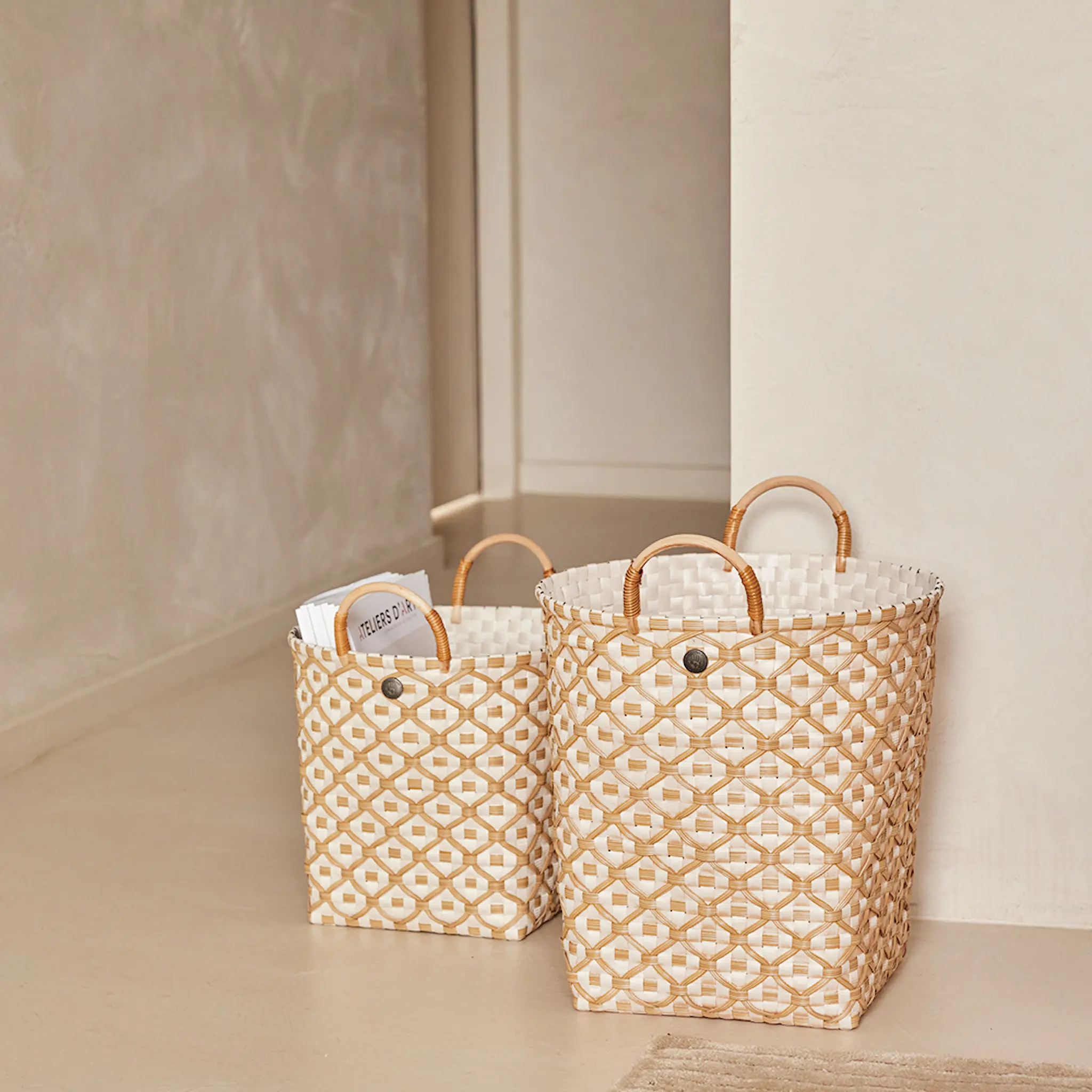 Handed By Ivy & Rose medium kurv m/håndtak 30x27 cm champagne