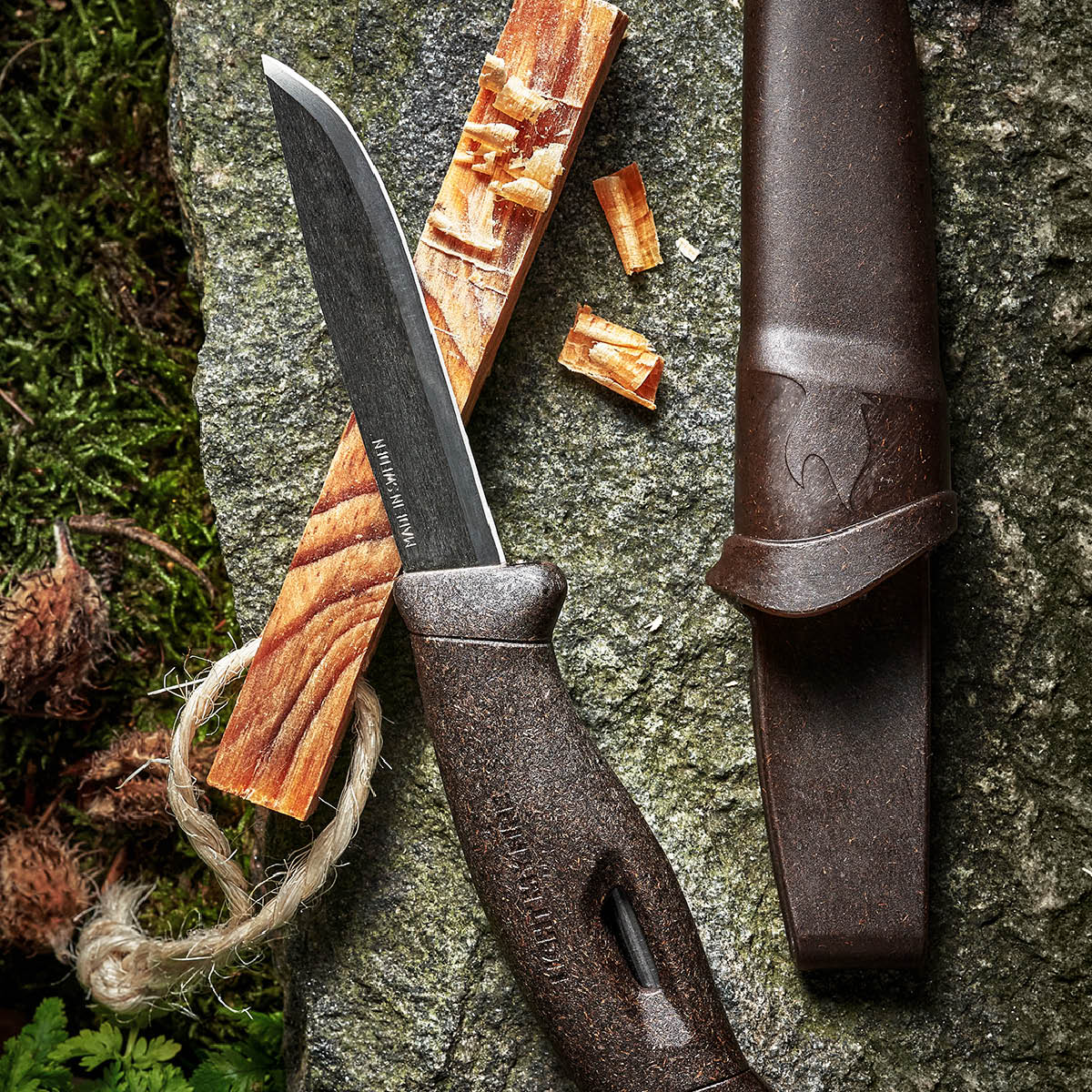 Light My Fire Swedish FireKnife 2in1 kniv med tennstål 22 cm rustyorange
