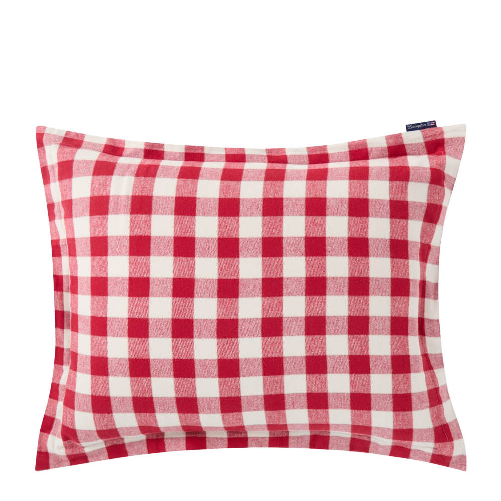 Lexington Örngott flanell 50x60 cm rutig röd/ljusbeige