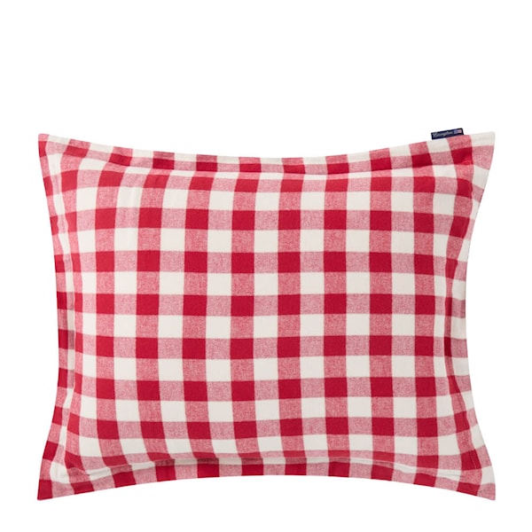 Örngott flanell 50x60 cm rutig röd/ljusbeige