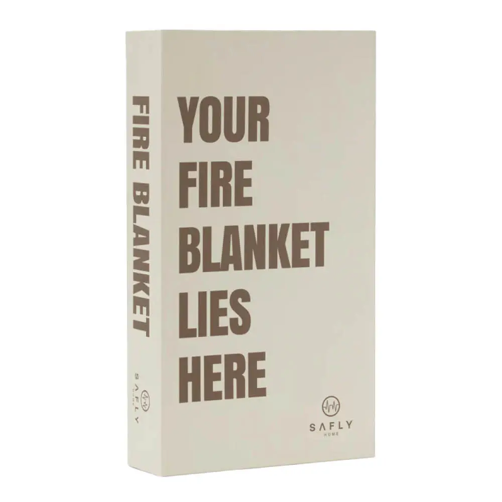 Coffee Table Book med brannteppe 16x28 cm kremhvit