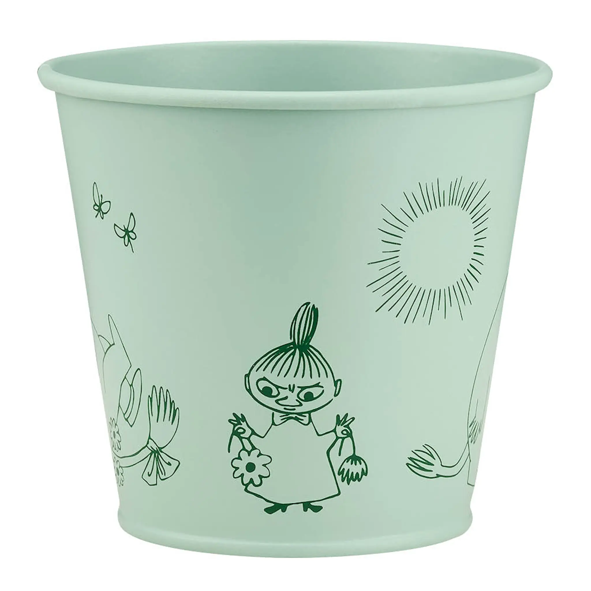 Muurla Mumin plåtkruka 11 cm grön