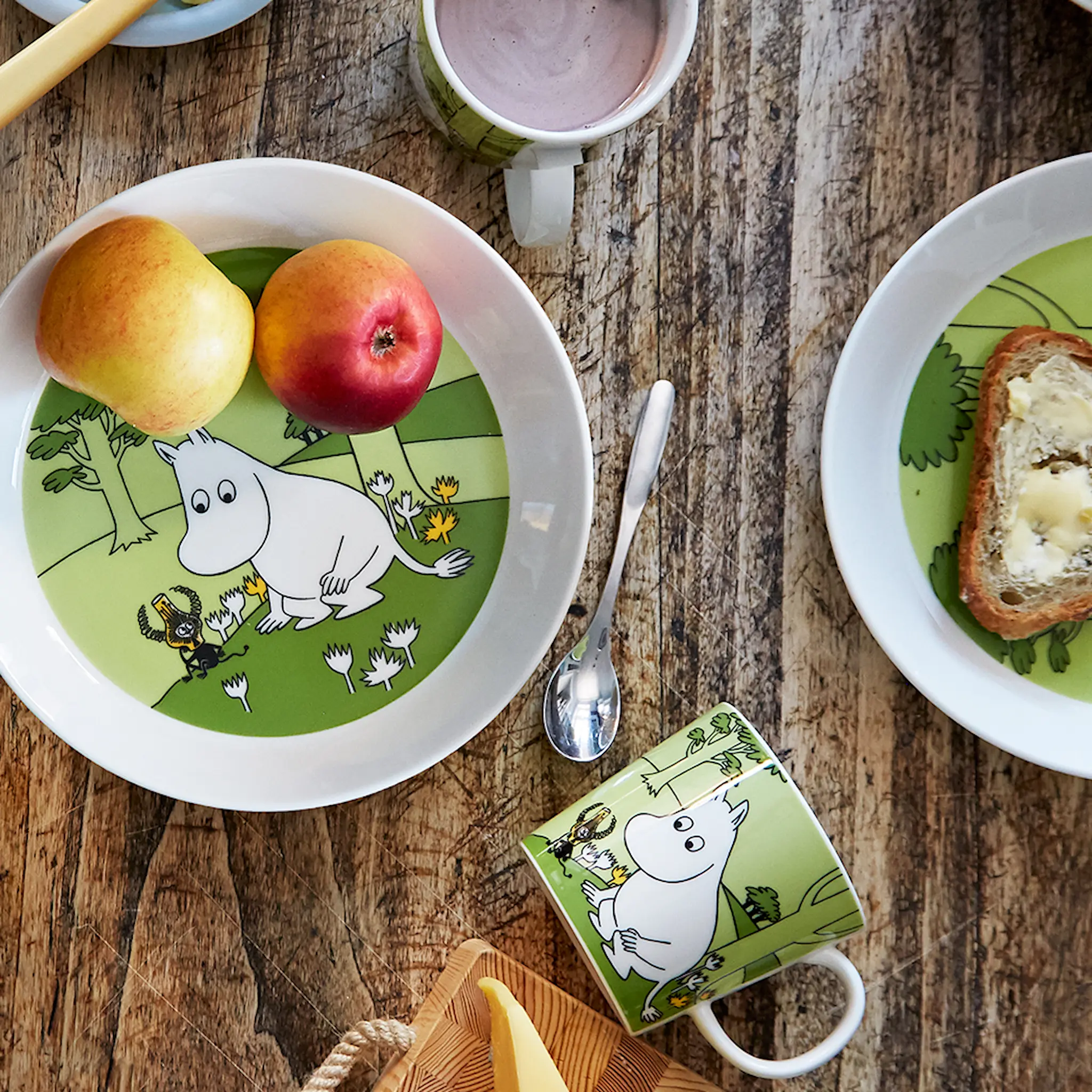 Moomin Arabia Muumi Lautanen Muumipeikko 19 cm Nurmenvihreä