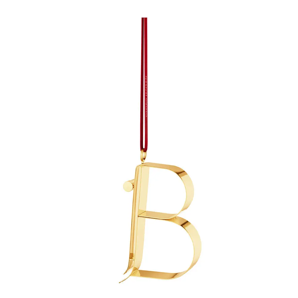 Ornament pyntebokstav B gull