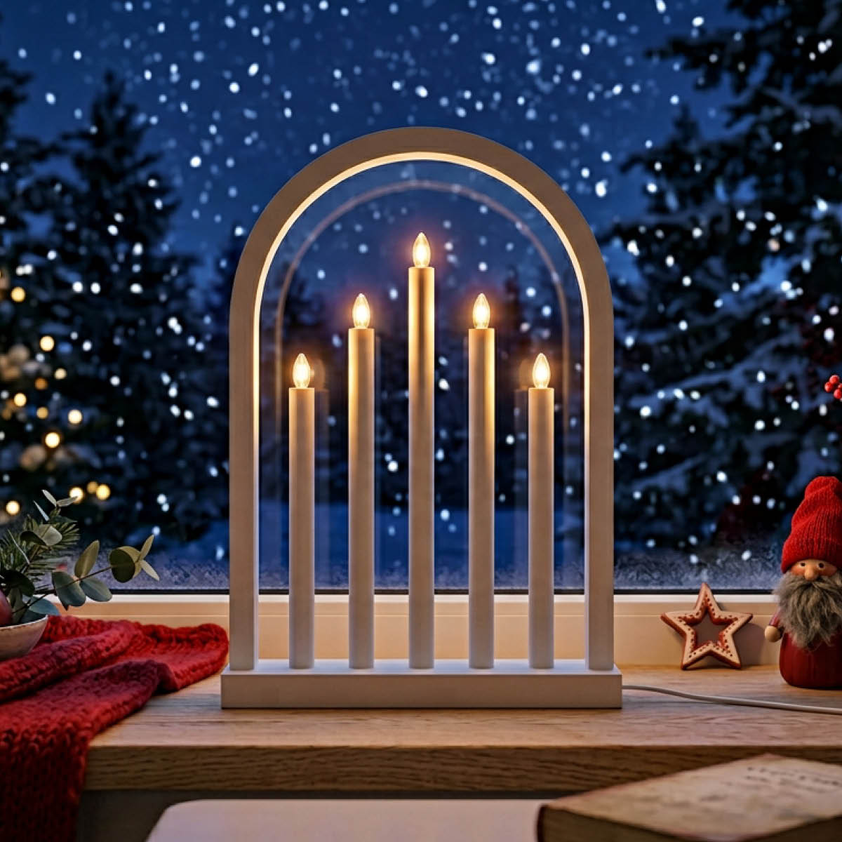 Aneta Lighting Oslo adventsstake 49 cm hvit