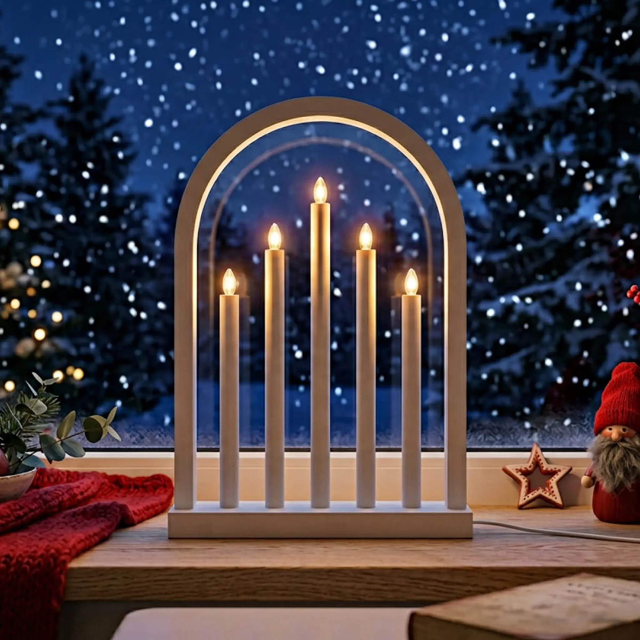 Aneta Lighting Oslo adventsstake 49 cm hvit