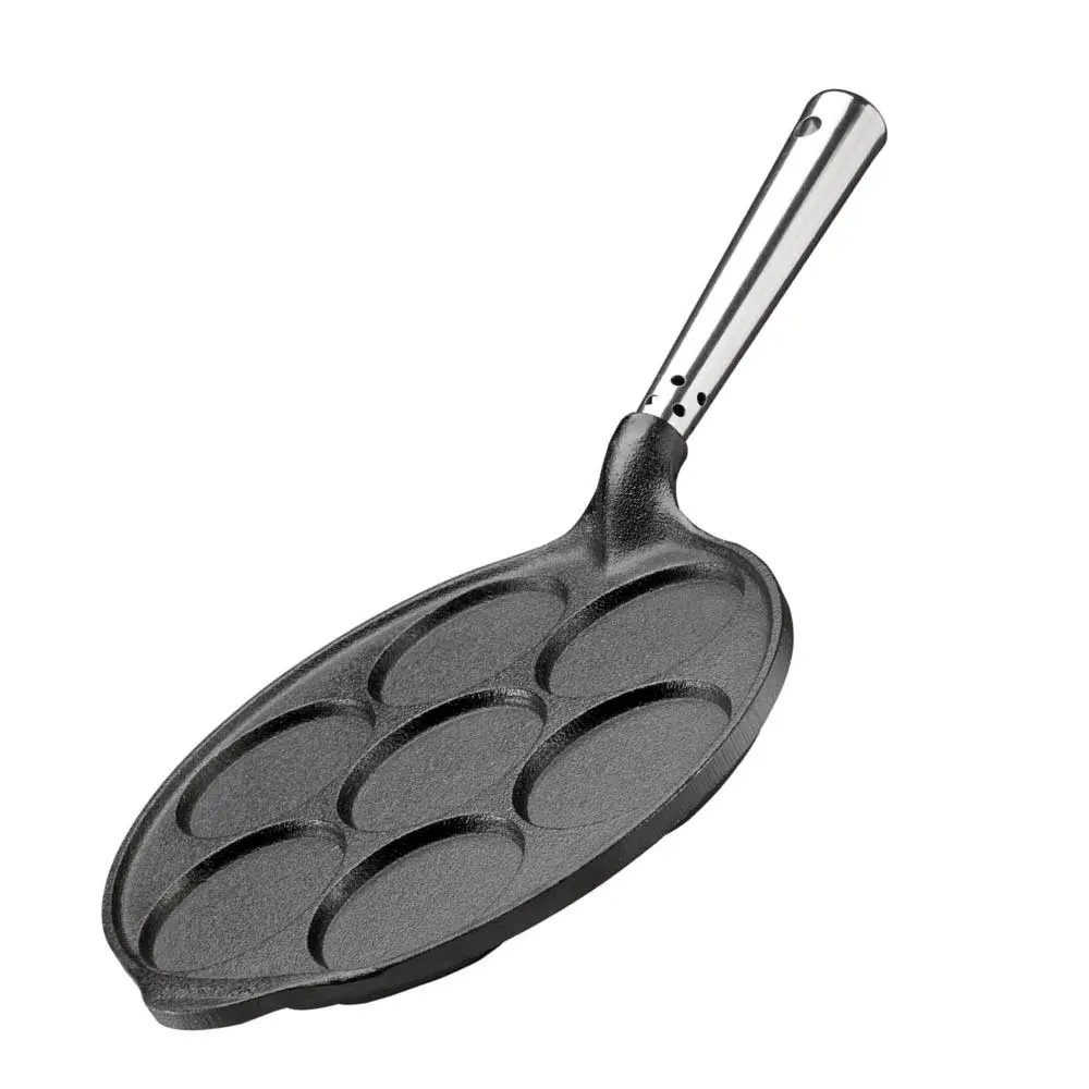 Professional lappepanne med rustfritt stål håndtak 23 cm støpejern