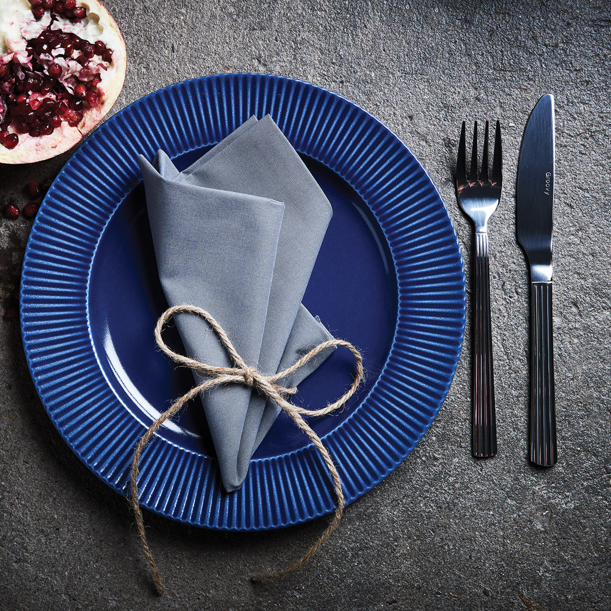 Aida Groovy gaffel 4 stk polert