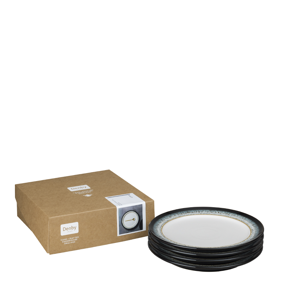 Denby Halo tallerken 24,4 cm 4 stk blå/svart