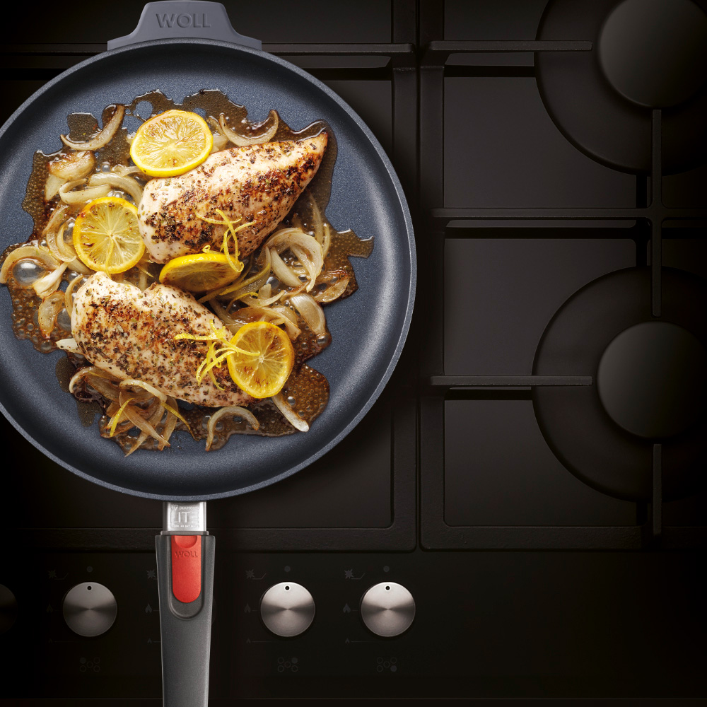 Woll Diamond lite traktørpanne avtakbart håndtak 28 cm