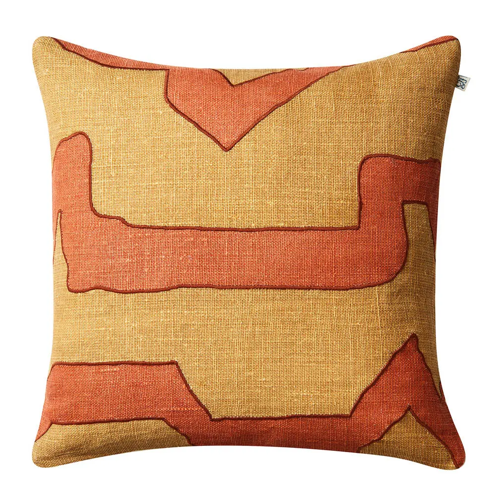Sikkim tyynynpäällinen pellava 50x50 cm Apricot Orange/Khaki