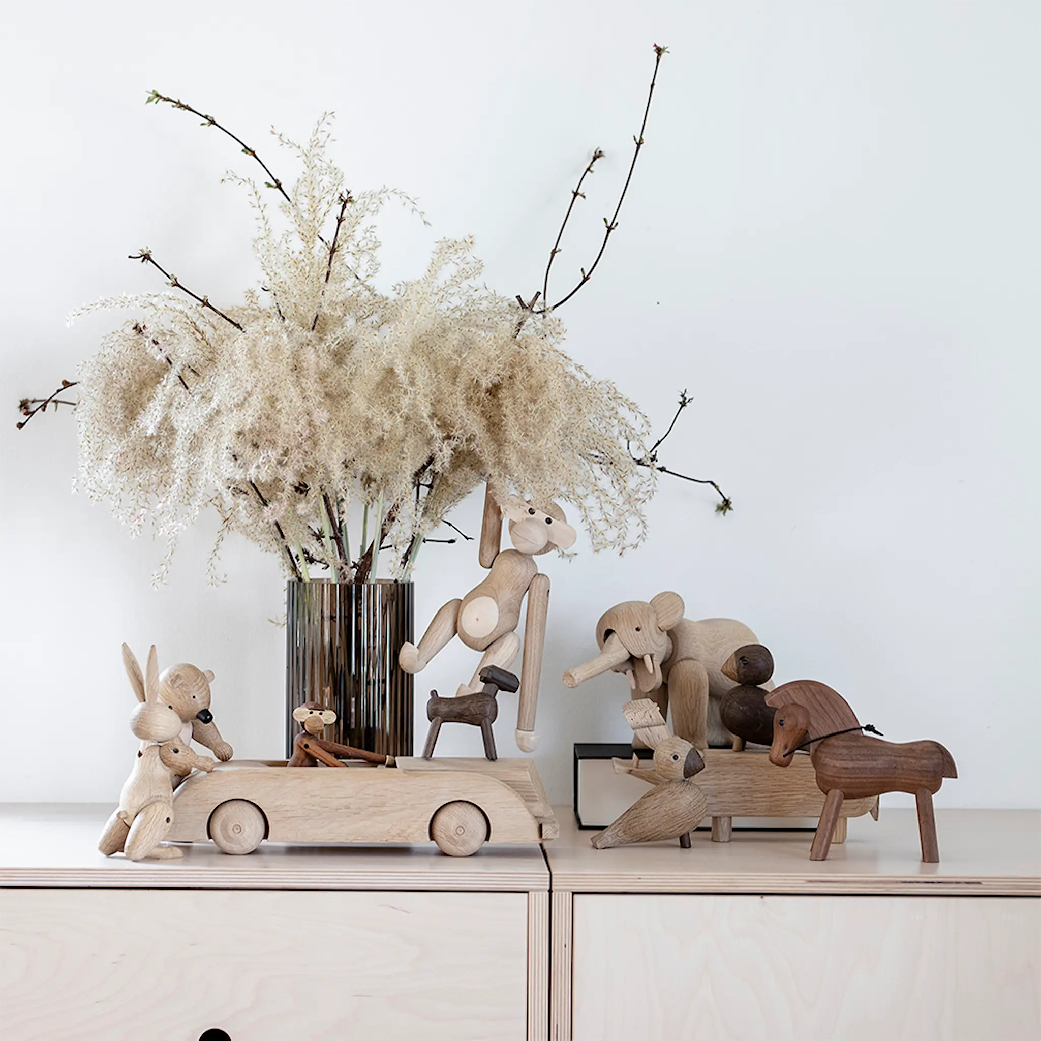 Kay Bojesen Denmark Puinen Koira Tim 7,5 cm Tumma