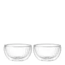 Dubbelväggad skål av glas 22 cl 2-pack räfflad