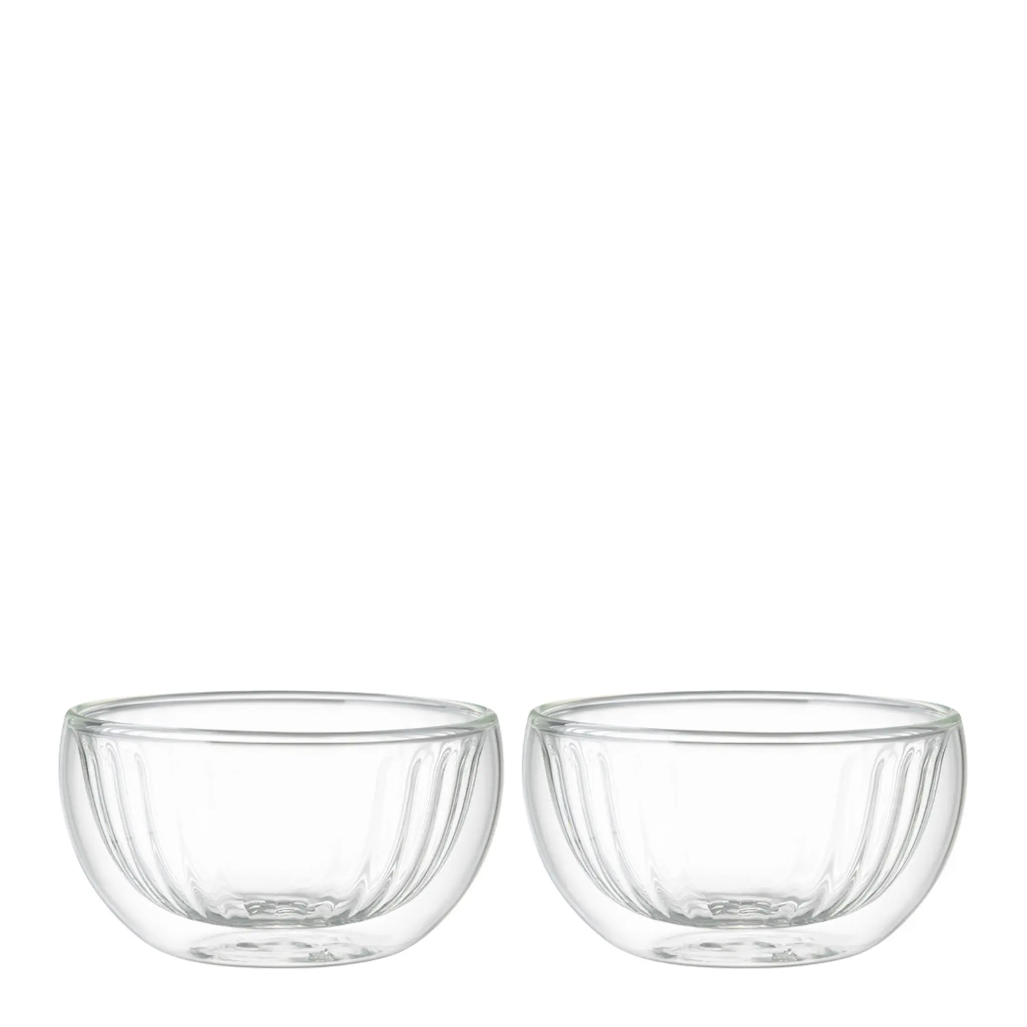 Maku Kitchen Life Dubbelväggad skål av glas 22 cl 2-pack räfflad