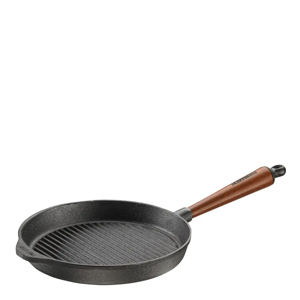 Traditional grillpanne med trehåndtak 25 cm