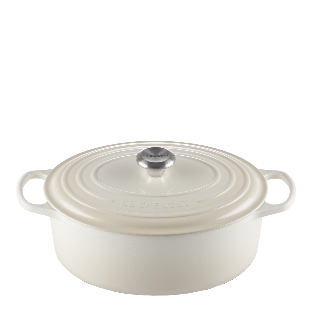 Le Creuset Signature Valurautapata soikea 31 cm 6,3 L Meringue