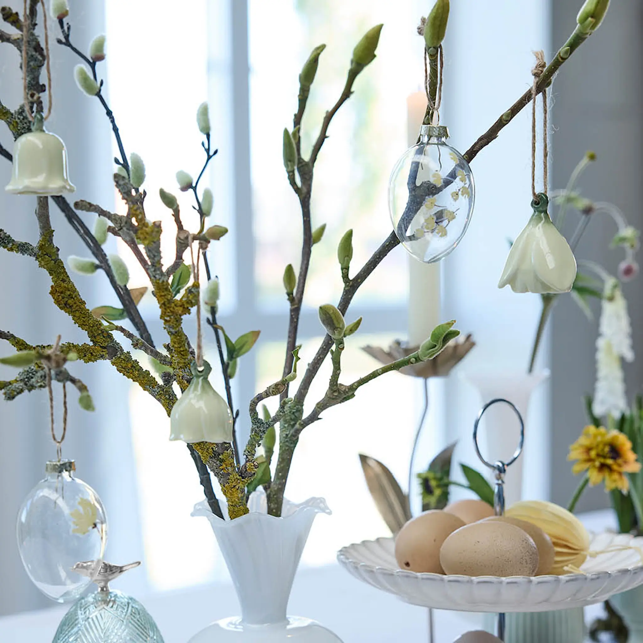 Lene Bjerre Dehlia Riippukoriste kukka 4,5 cm 3 kpl Valkoinen