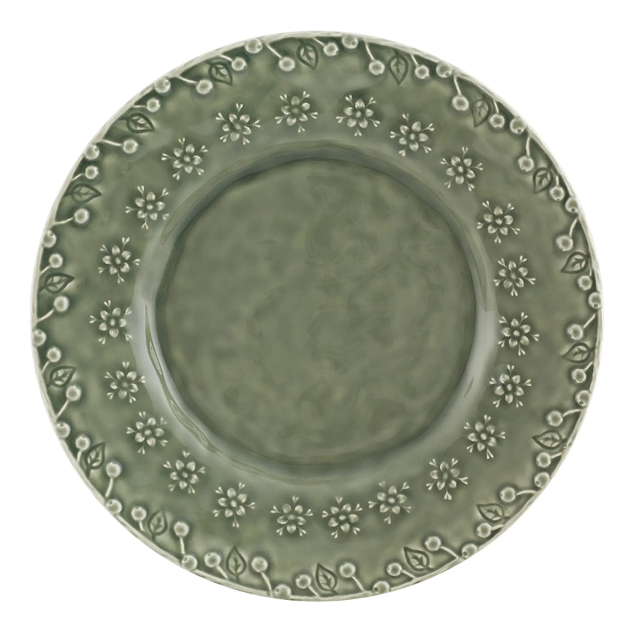 Bordallo Pinheiro Flora tallrik 23 cm mossgrön
