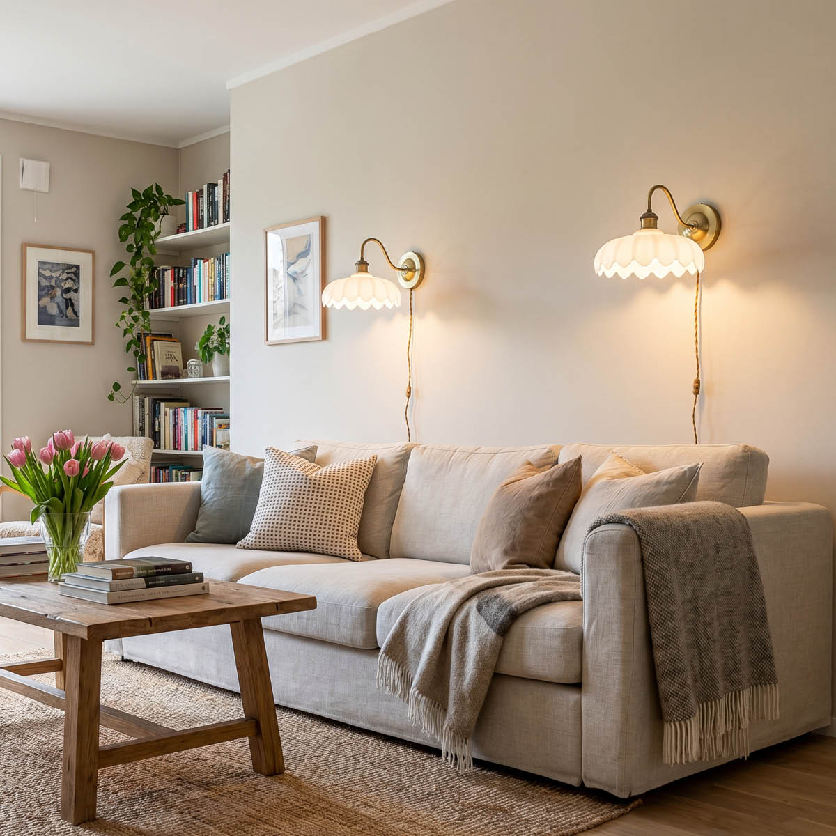 Aneta Lighting Sofia vegglampe 32 cm antikk/hvit