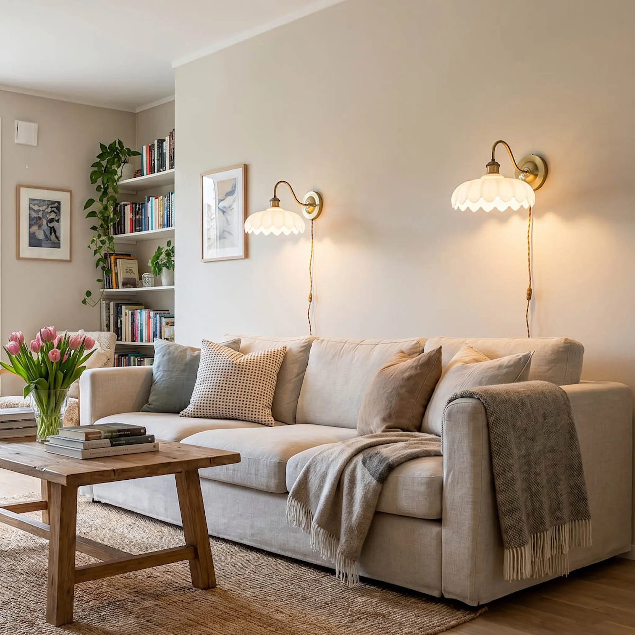 Aneta Lighting Sofia vegglampe 32 cm antikk/hvit