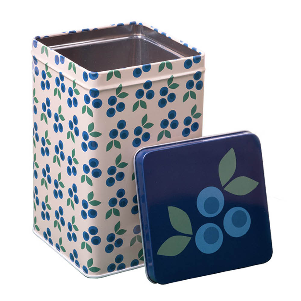 Blafre Blåbær metallboks 10x10x16 cm blå