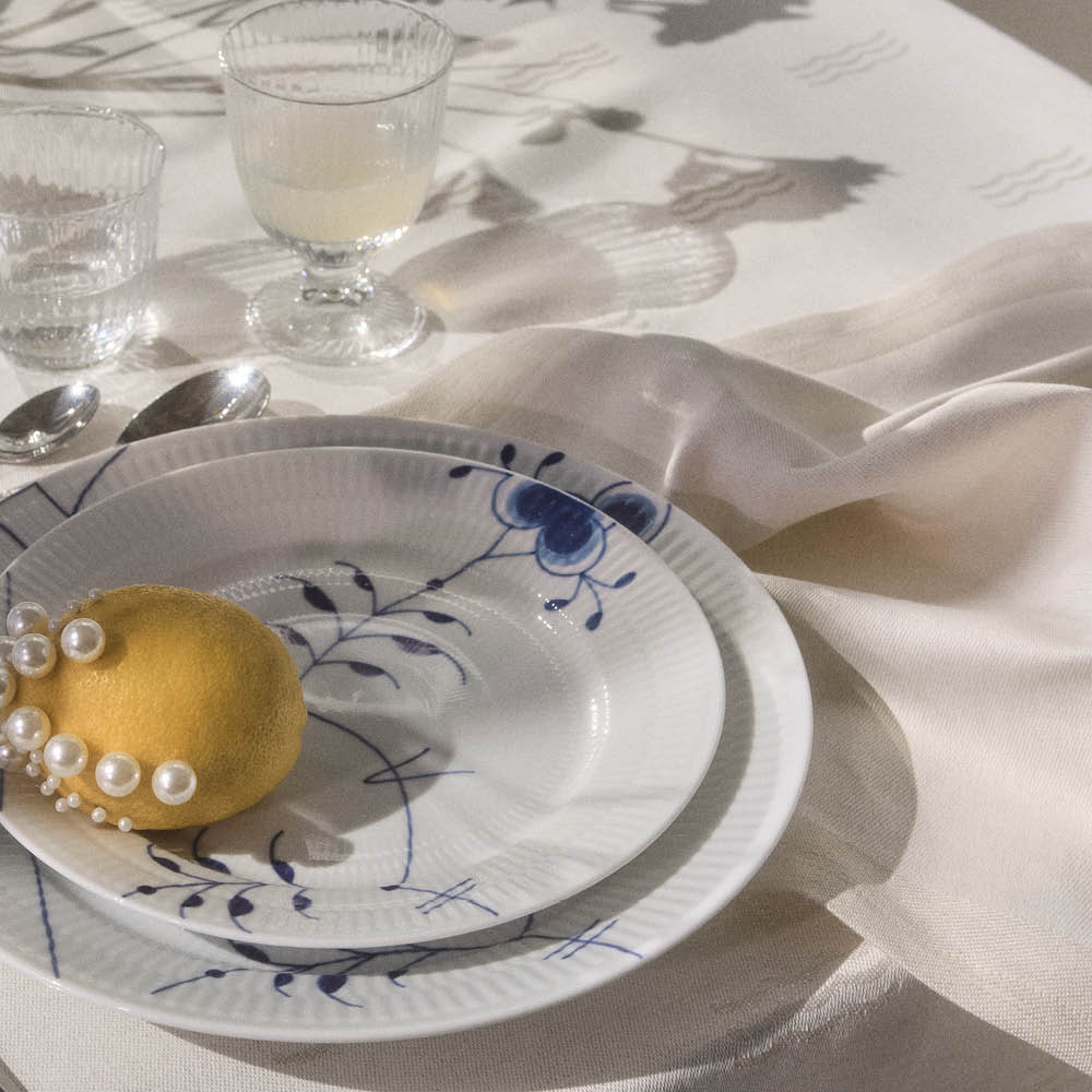 Royal Copenhagen Waves servett 44x44 cm 2-pack vit