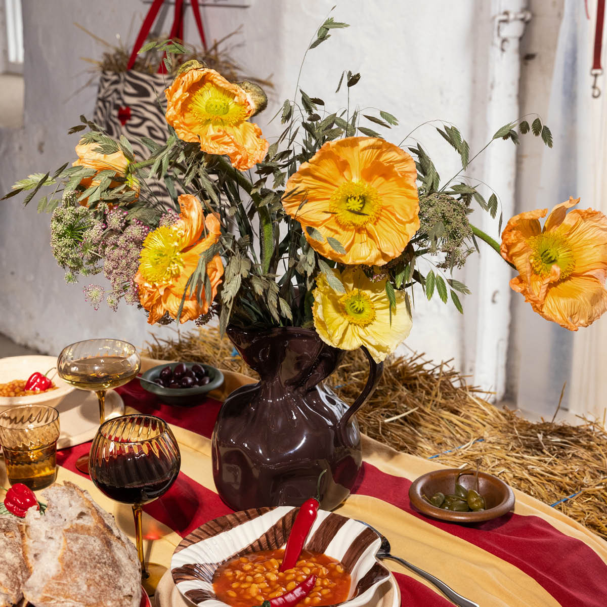 ByOn Crumple vase 26 cm brun