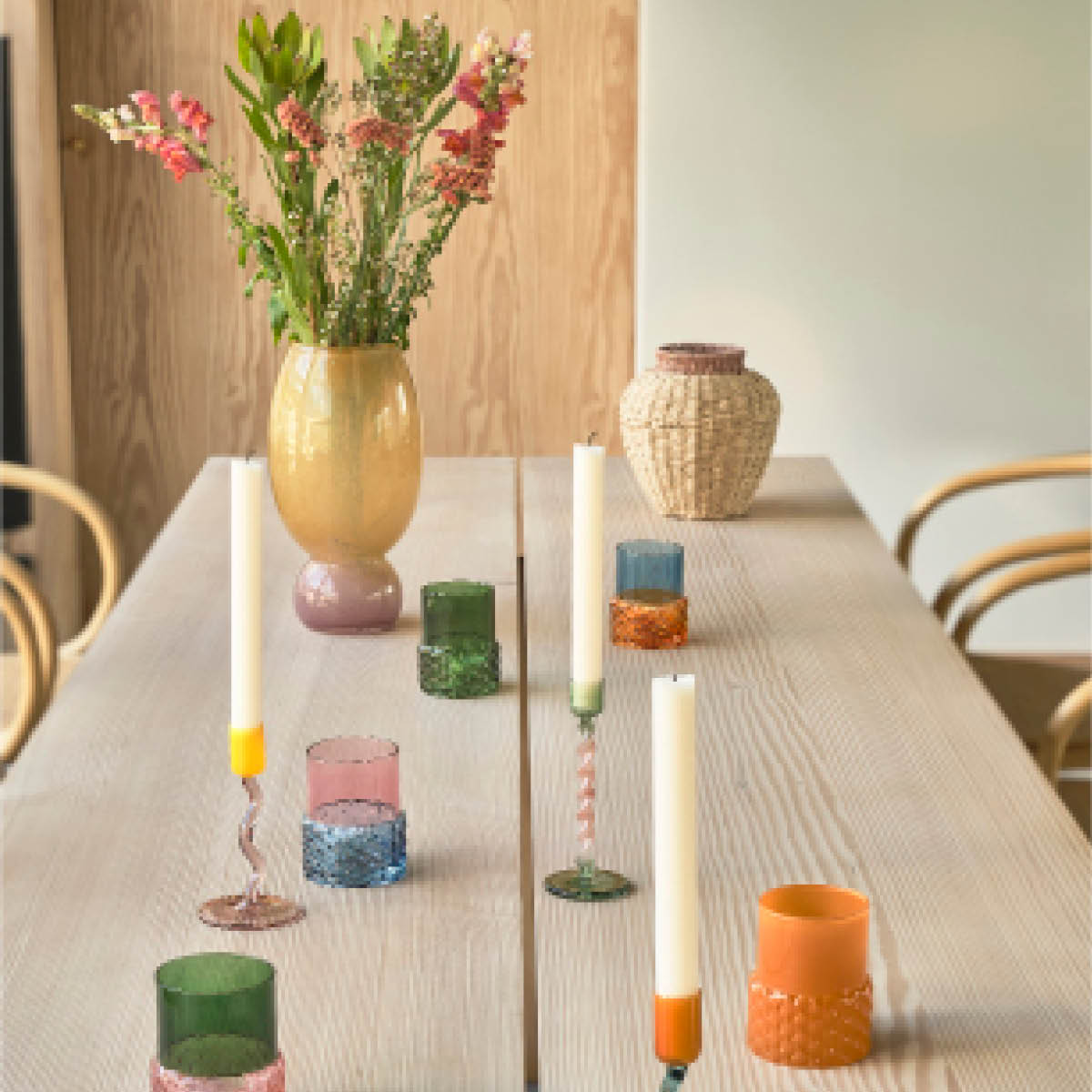 Villa Collection Styles ljuslykta 7,7x10 cm blå/amber