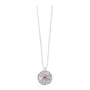 Vibrance halsband kort med runt hänge silver/multi