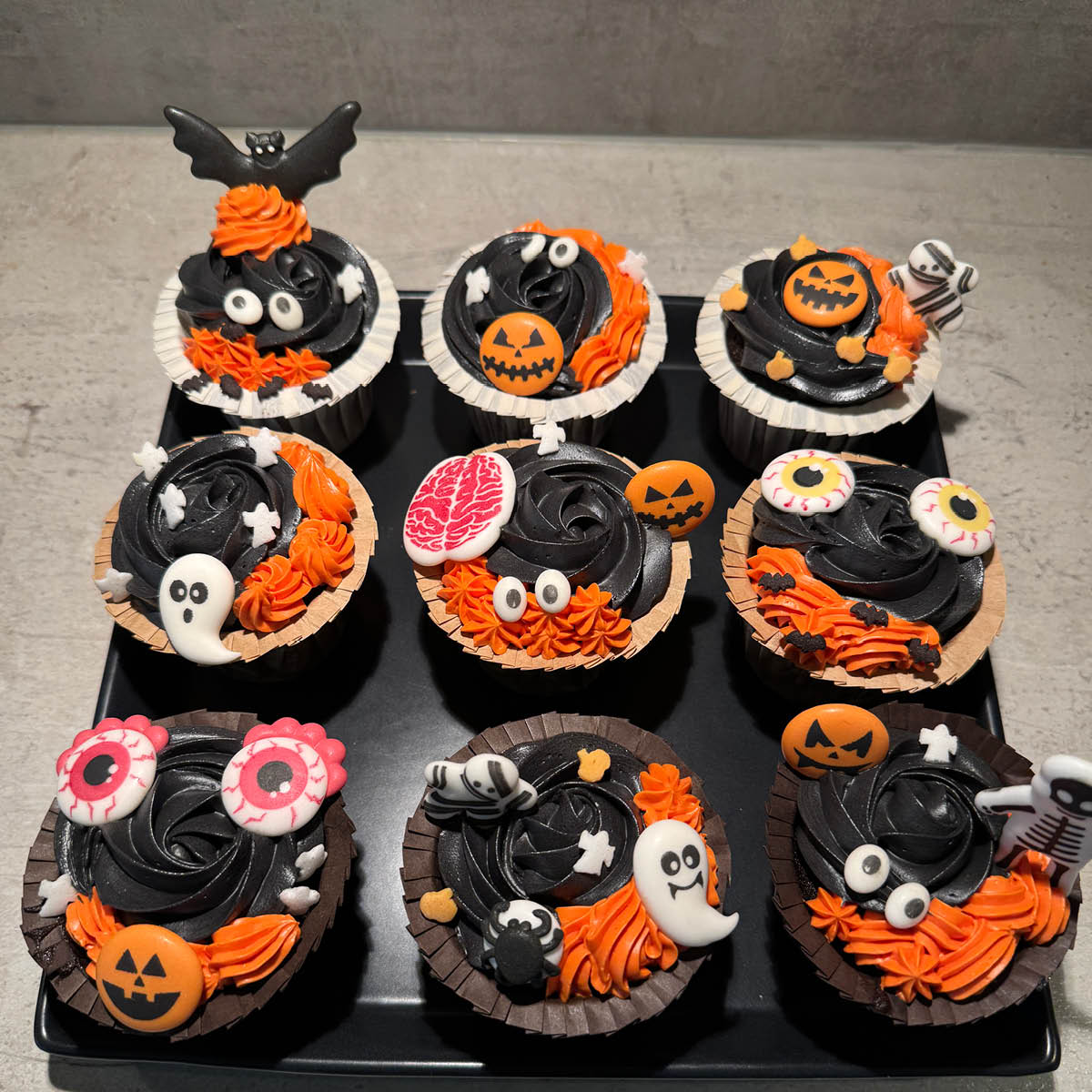 ScrapCooking Halloween spiselig kakepynt 8 stk svart/rød/hvit