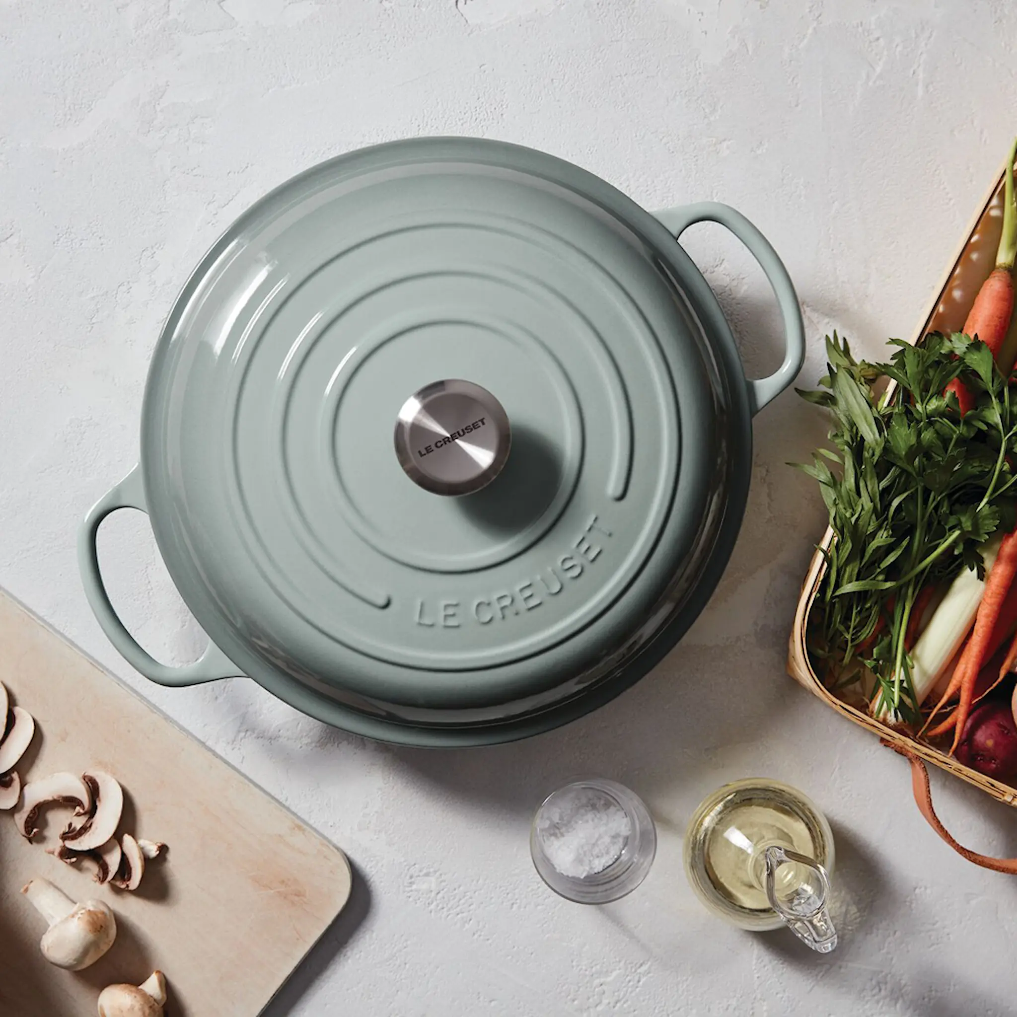 Le Creuset Signature gjutjärnsgryta buffé 30 cm 3,5 L sea salt