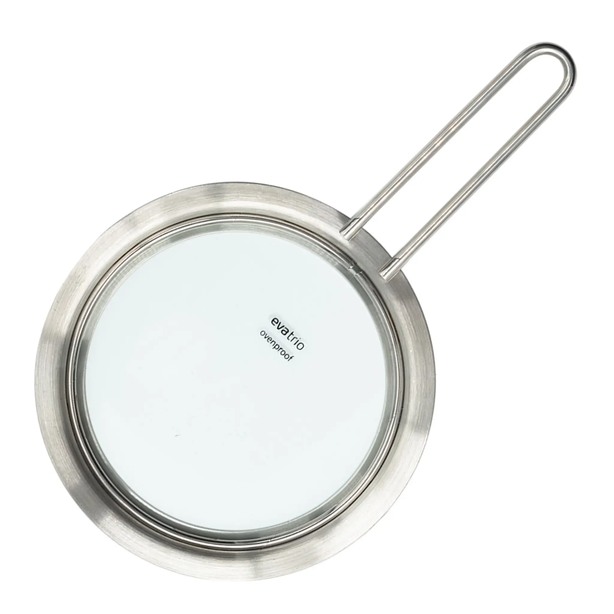 Eva Trio Platt glaslock 13 cm borstat stål