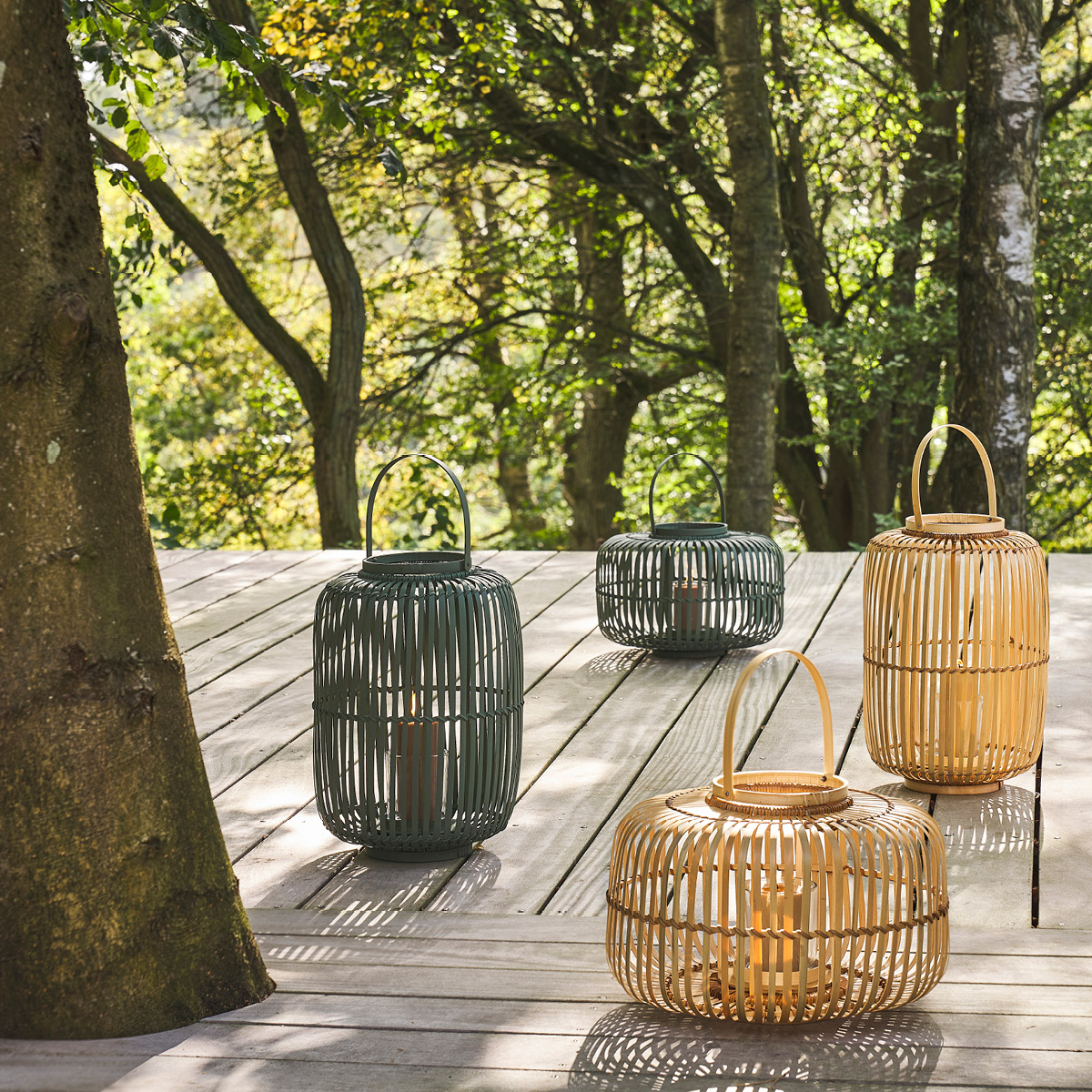 Villa Collection Alia Lykta Bambu 28x40 cm Dark Green