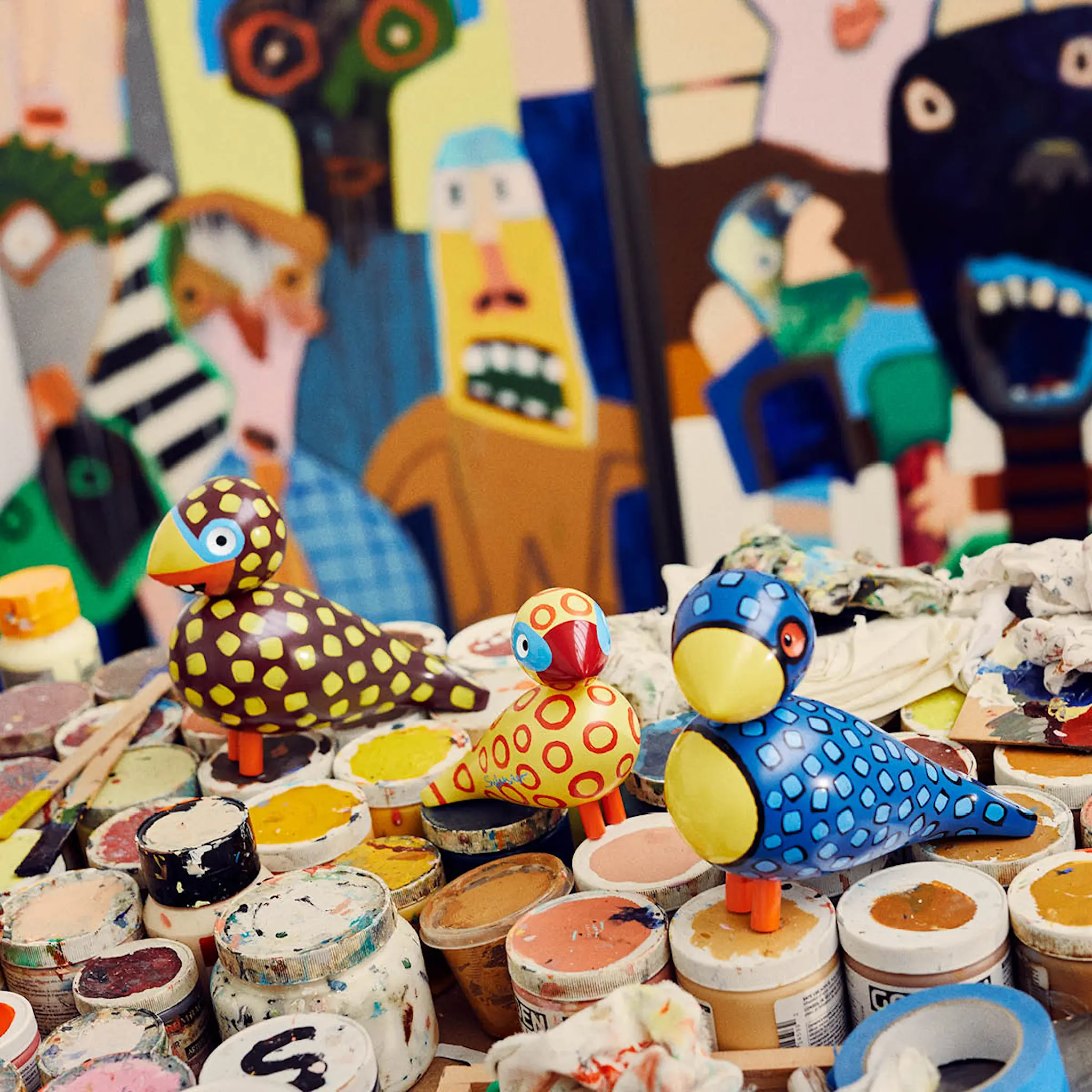 Kay Bojesen Denmark Sångfågel x Leif Sylvester 2025 20 cm laughing bird