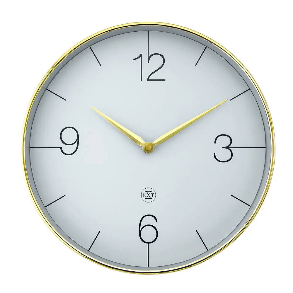 Finesse nXt veggklokke 30,5 cm gull/grå