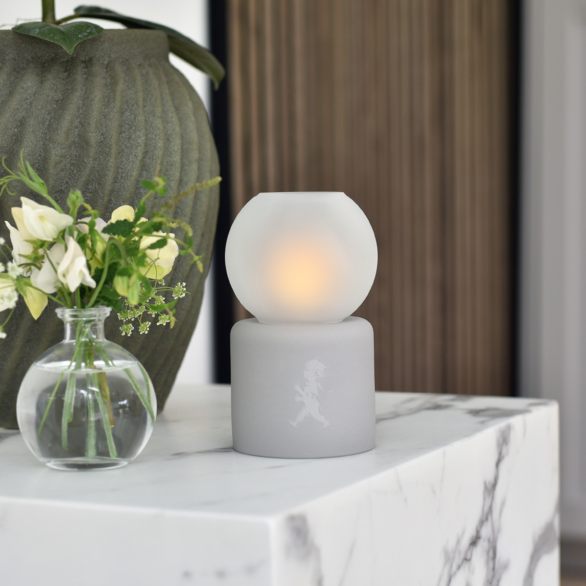 SOLSTICKAN Globe Kynttilälyhty 17 cm Vaaleanharmaa